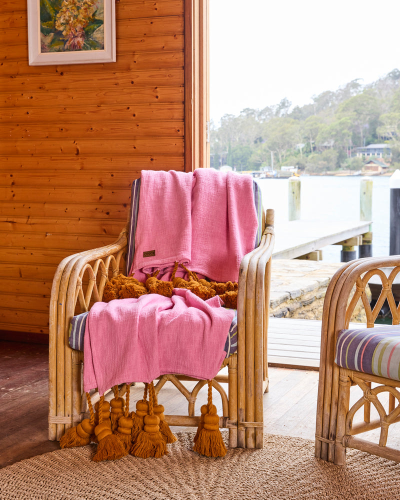 Sunset Delight Tassel Throw