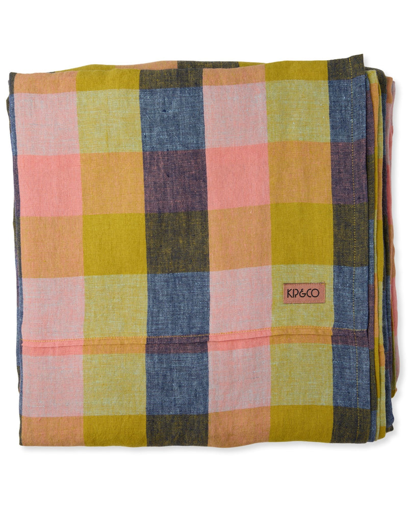 Florida Tartan Linen Flat Sheet