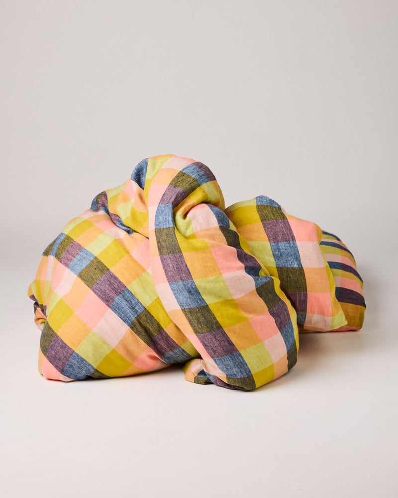 Florida Tartan Linen Quilt Cover