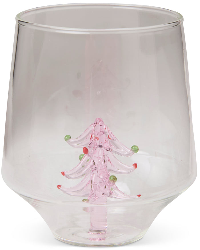 Tickled Pink Christmas Tumbler Glass 2P Set
