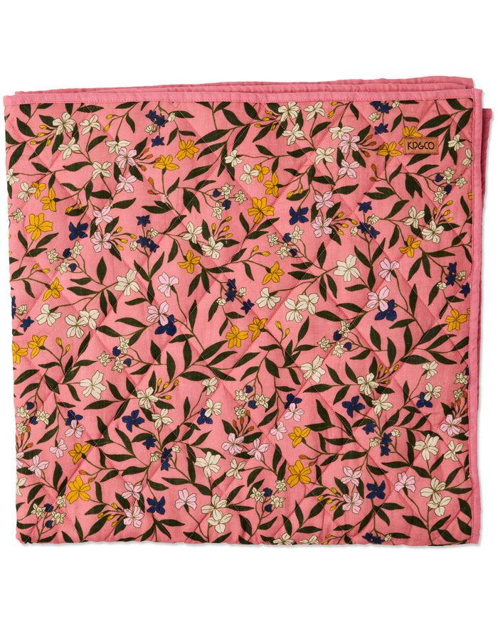 Canopy Blush Linen Quilted Bedspread