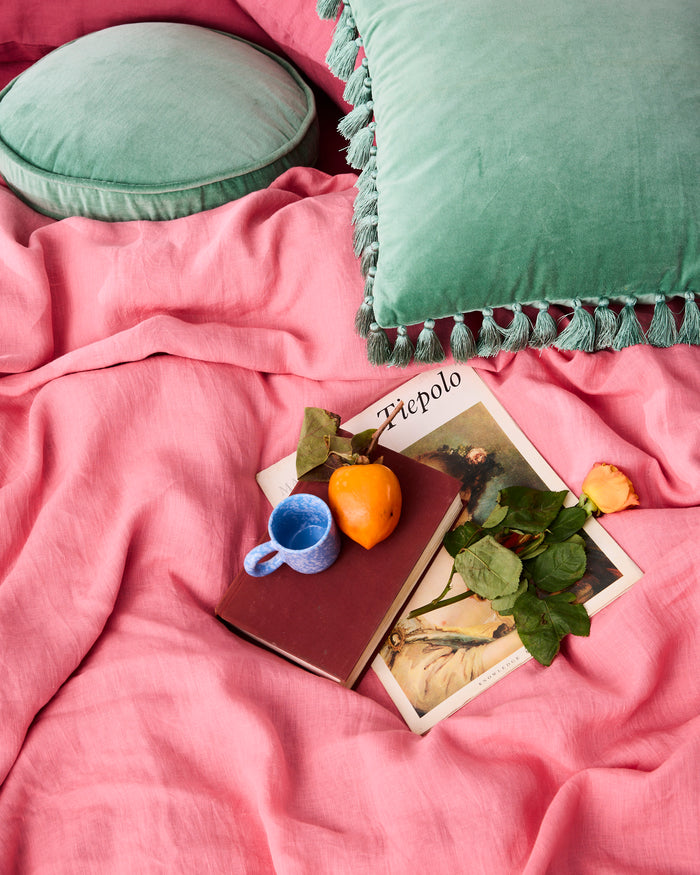 Pistachio Velvet Tassel Cushion