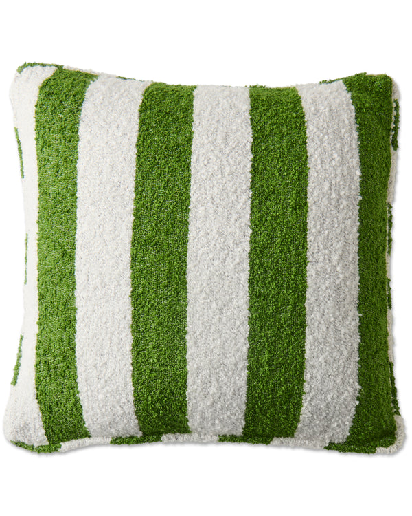 Moss Stripe Square Boucle Cushion