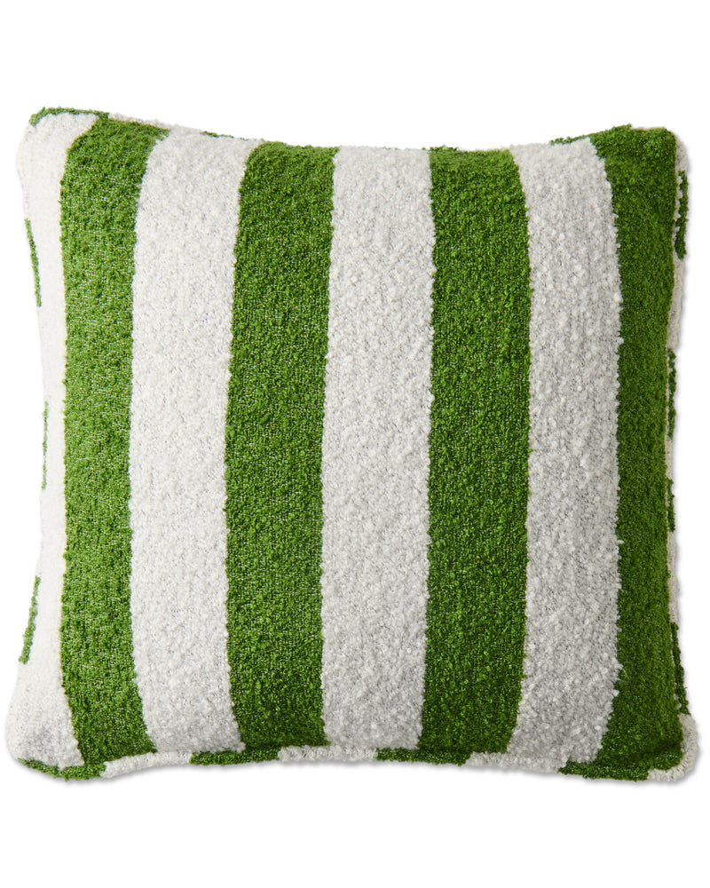 Moss Stripe Square Boucle Cushion
