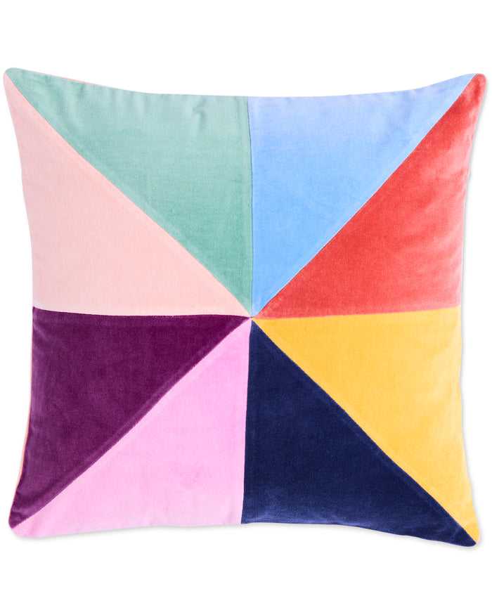 Lustre Panelled Velvet Cushion