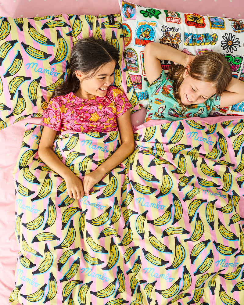 Kip&Co x Mambo Funshine Coast Kids Organic Cotton Short Sleeve Tee & Frill Short Pyjama Set