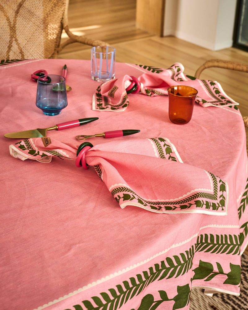 Flower Chain Embroidered Tablecloth