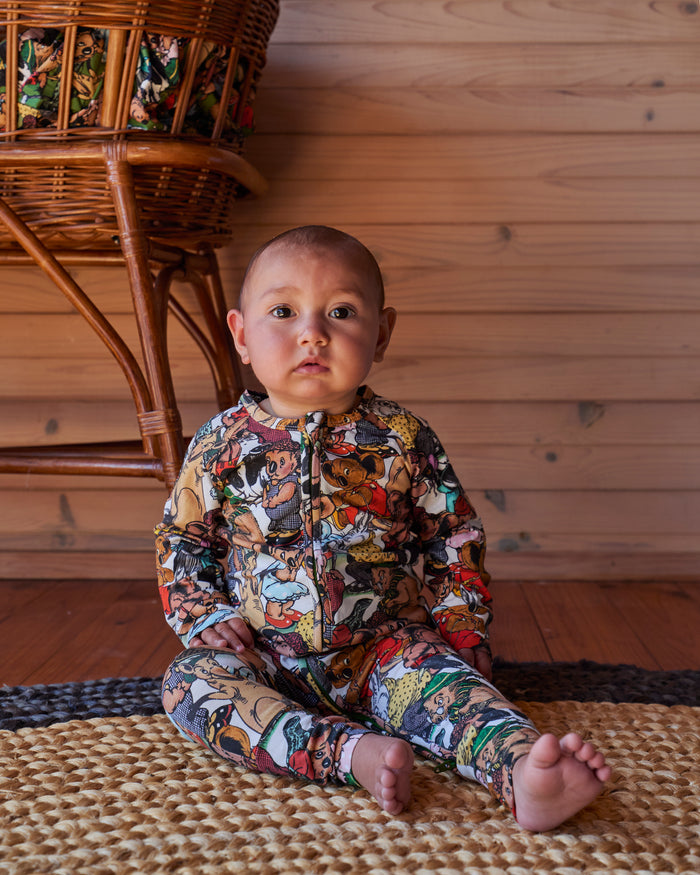 Kip&Co x Blinky Bill Blinky And Friends Organic Long Sleeve Zip Romper