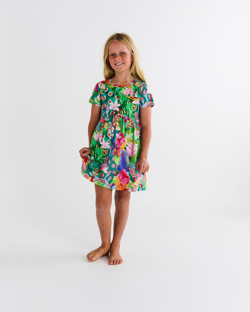 Kip&Co x The Beatles Big Flower Dreamscape Organic Cotton Everyday Dress