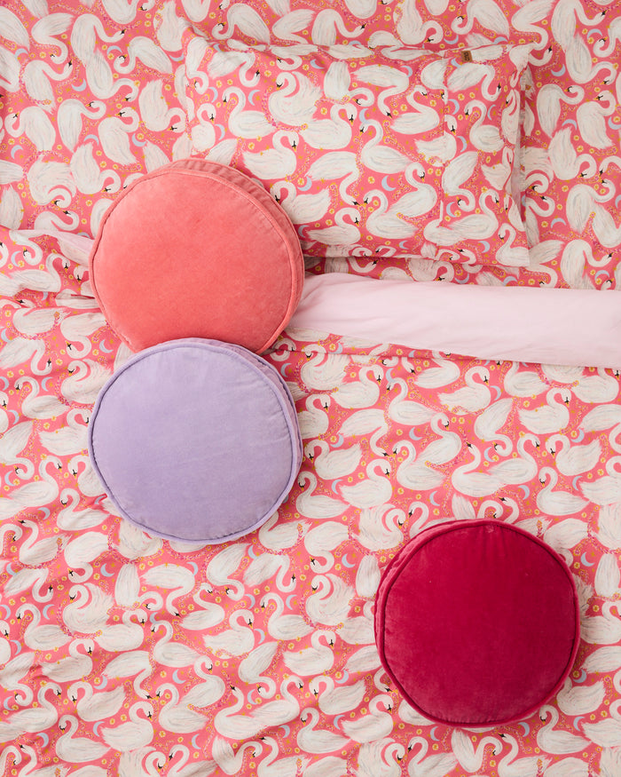Peach Blossom Velvet Pea Cushion