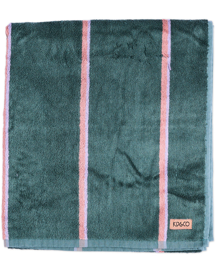 Wakame Crush Stripe Bamboo Terry Bath Sheet