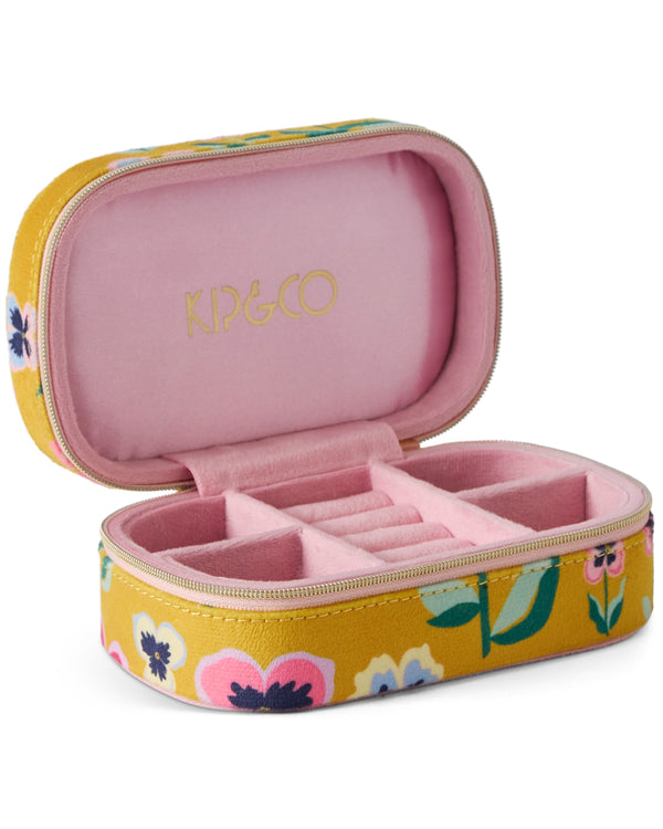 Pretty Pansy Travel Velvet Jewellery Box