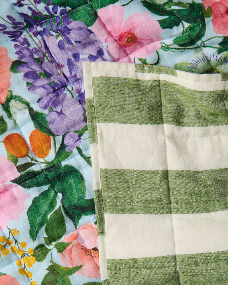 Spring In The Air Reversible Linen Quilted Pillowcases