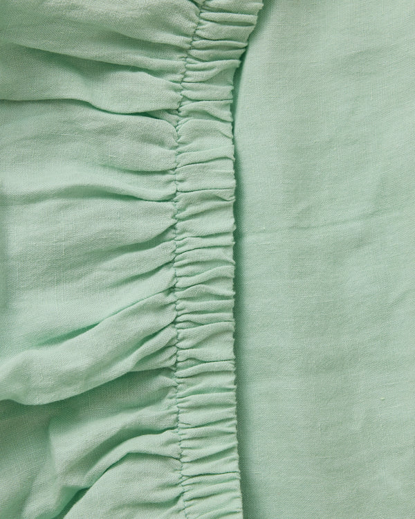 Vista Jade Linen Fitted Sheet