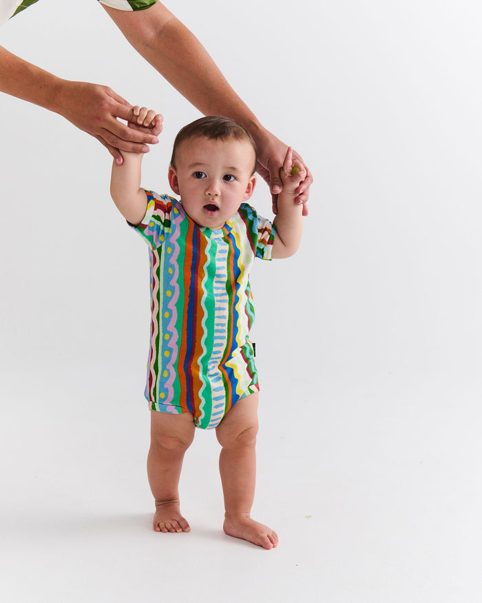 Beach Patterns Organic Short Sleeve Romper