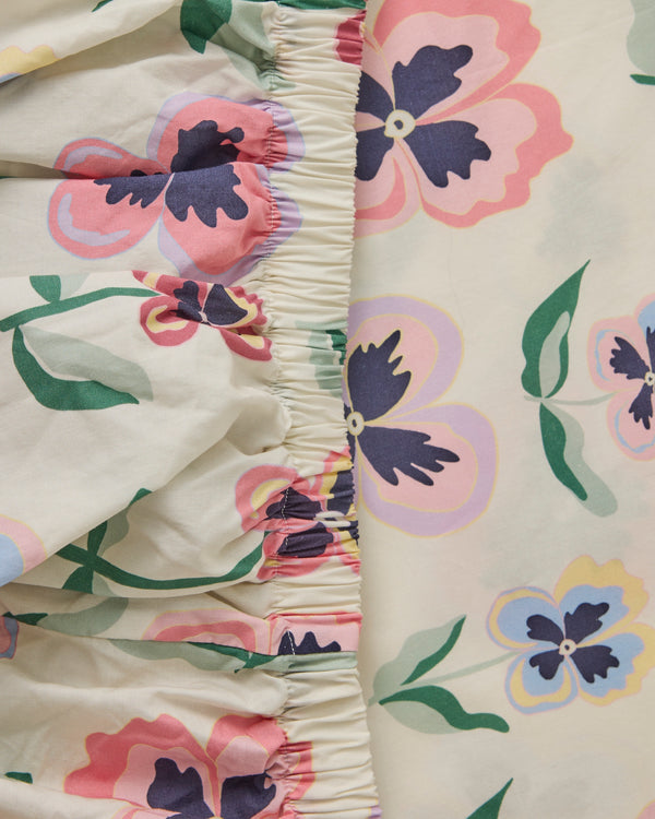 Pretty Pansy Organic Cotton Fitted Sheet