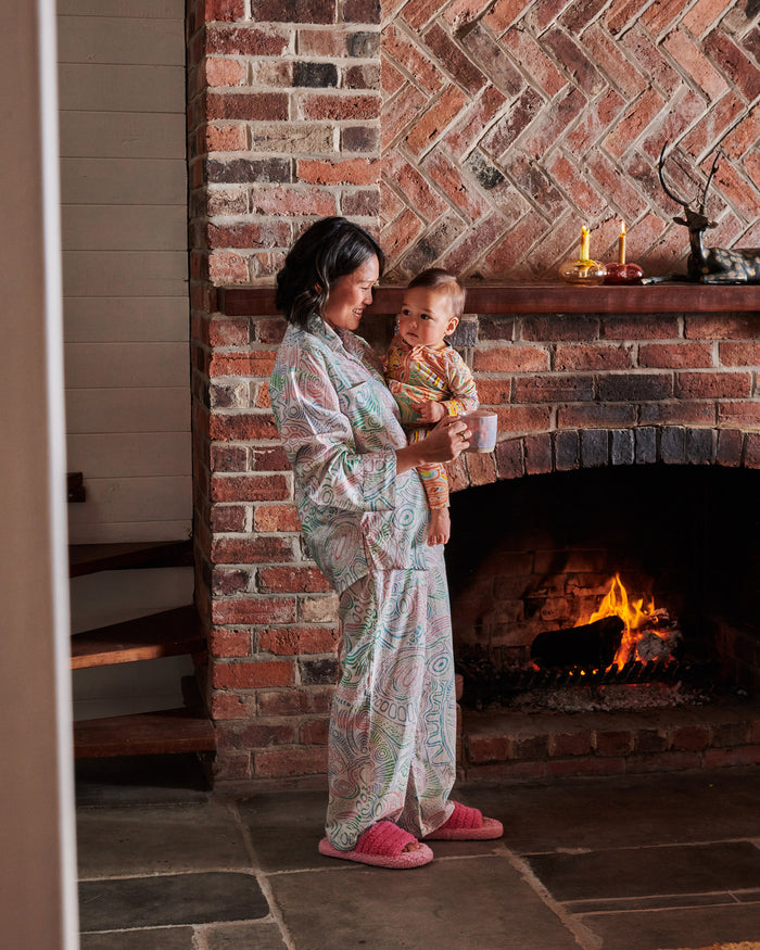 Tjala Tjukurpa Pastel Organic Cotton Long Sleeve Shirt & Pant Pyjama Set