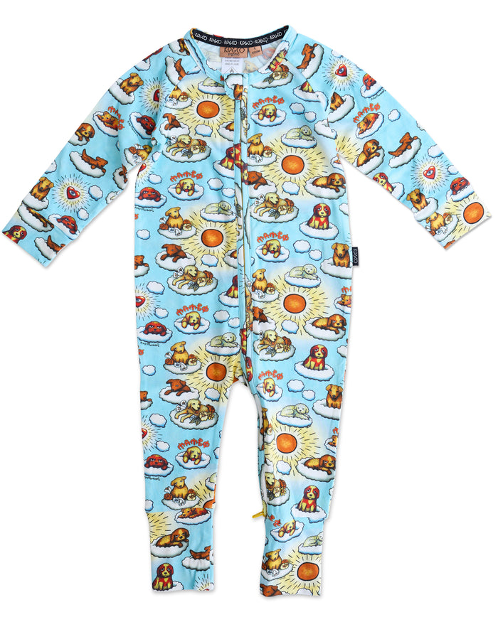 Kip&Co x Mambo Puppies Organic Long Sleeve Zip Romper