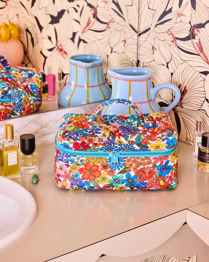 Winter Fields Quilted Cotton Toiletry Case