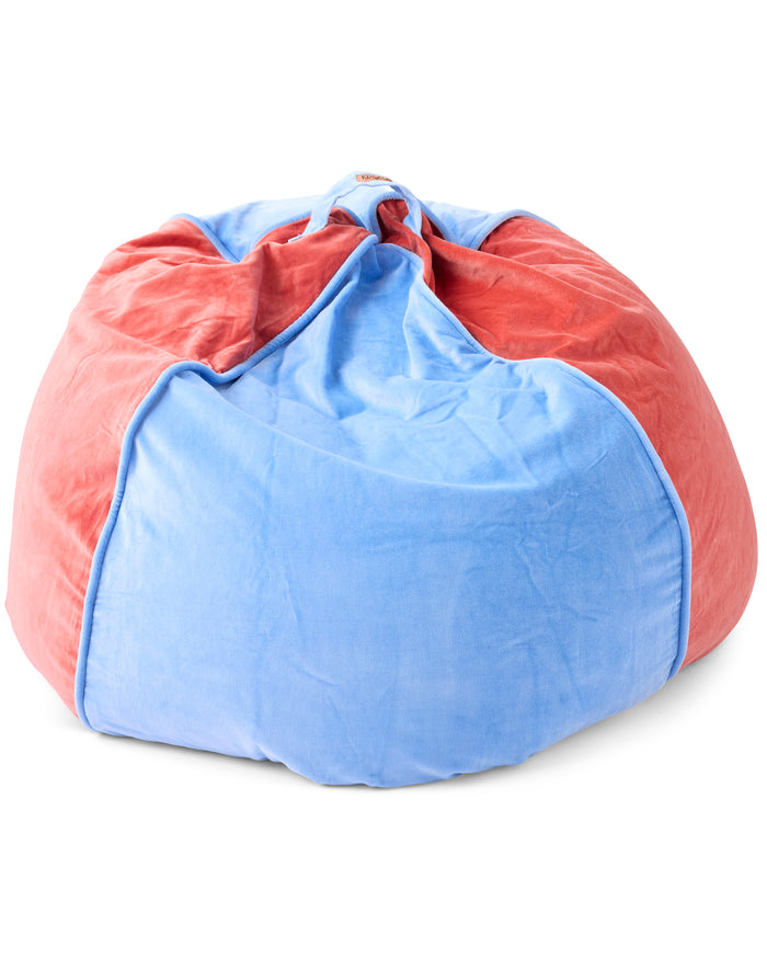 Blue Robin Velvet Beanbag