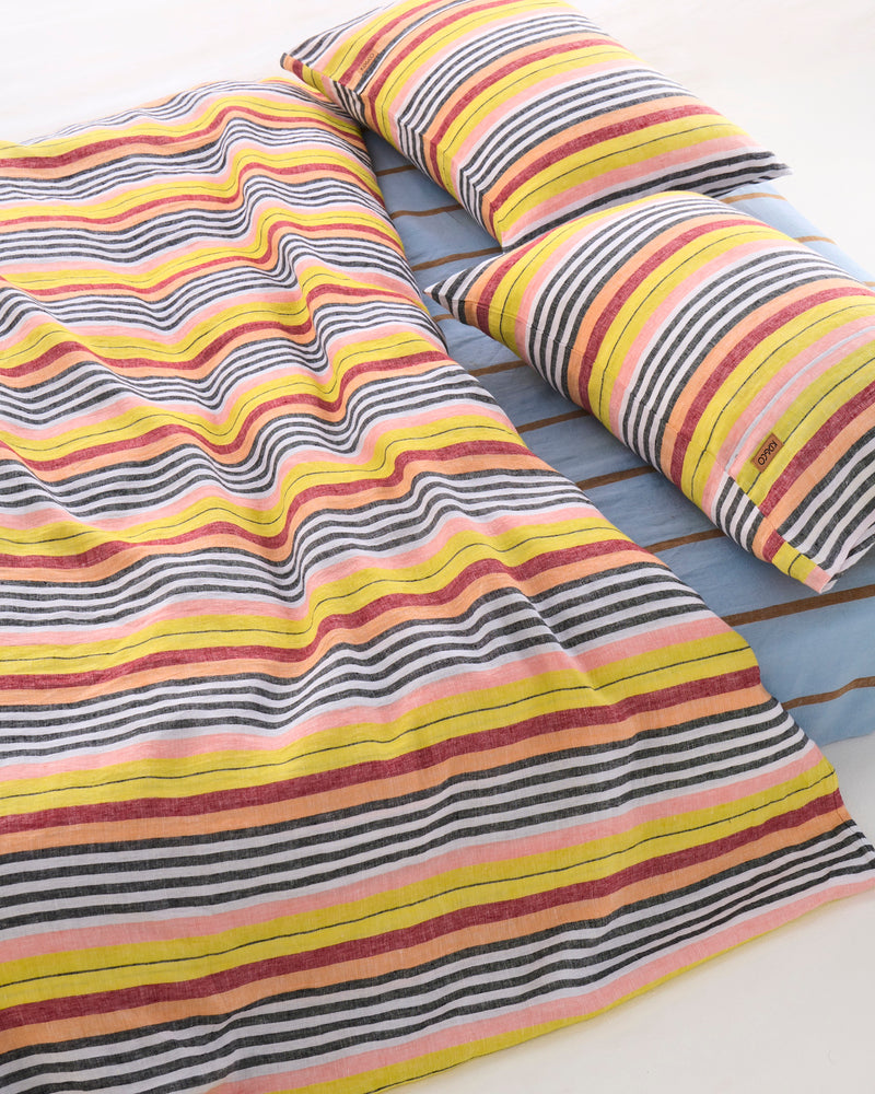 Casablanca Stripe Linen Quilt Cover