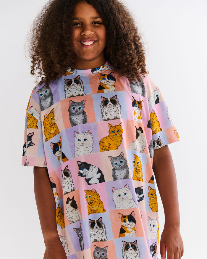 Kitty Cat Teen Organic Cotton Oversize T-shirt Nightie