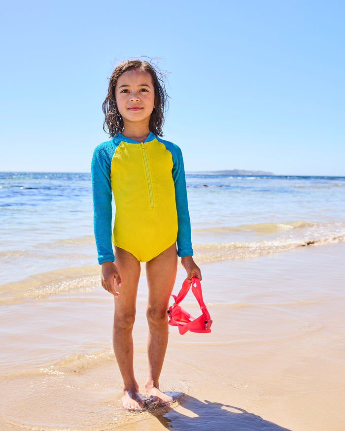 Splash Crinkle Long Sleeve Bathers