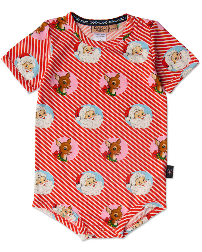 I Love Christmas Spot Organic Short Sleeve Romper