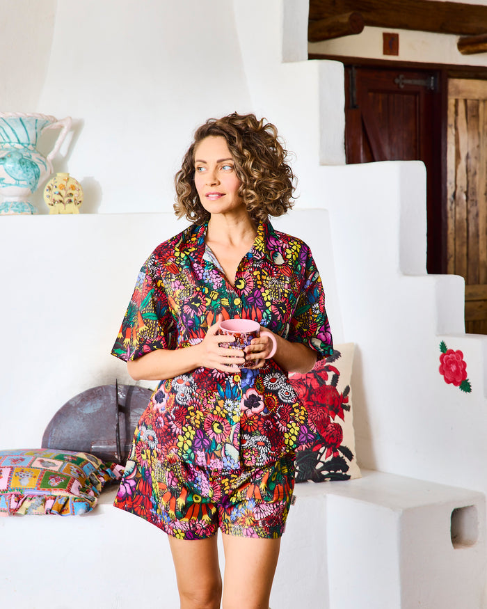 Kip&Co x Margaret Preston Paradise Adult Organic Cotton Short Sleeve Shirt & Short Pyjama Set