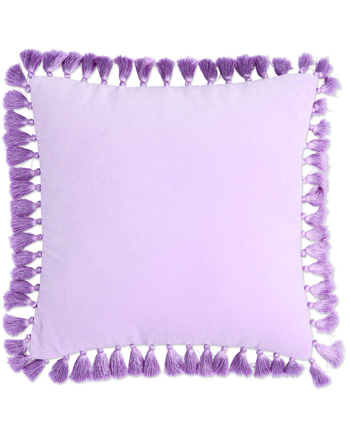 Lilac Velvet Tassel Cushion