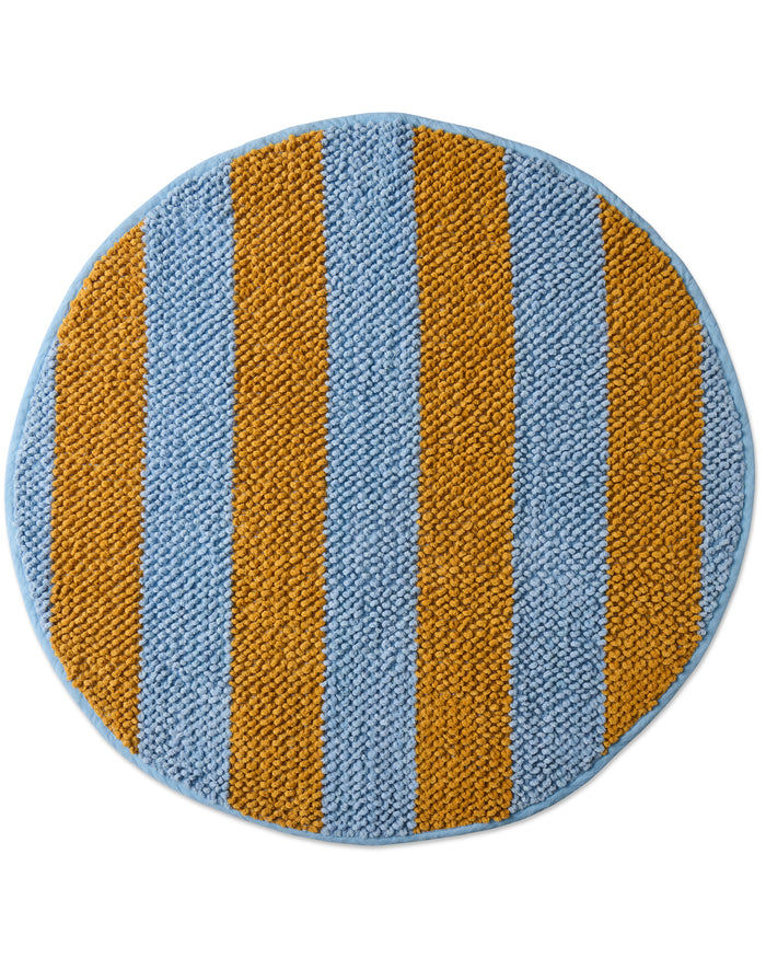 Como Stripe Round Bath Mat