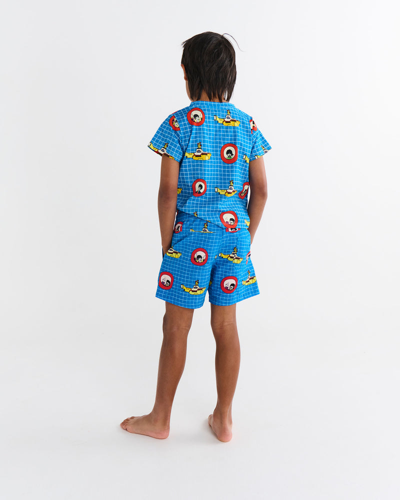 Kip&Co x The Beatles Yellow Submarine Kids Organic Cotton Short Sleeve Tee & Short Pyjama Set