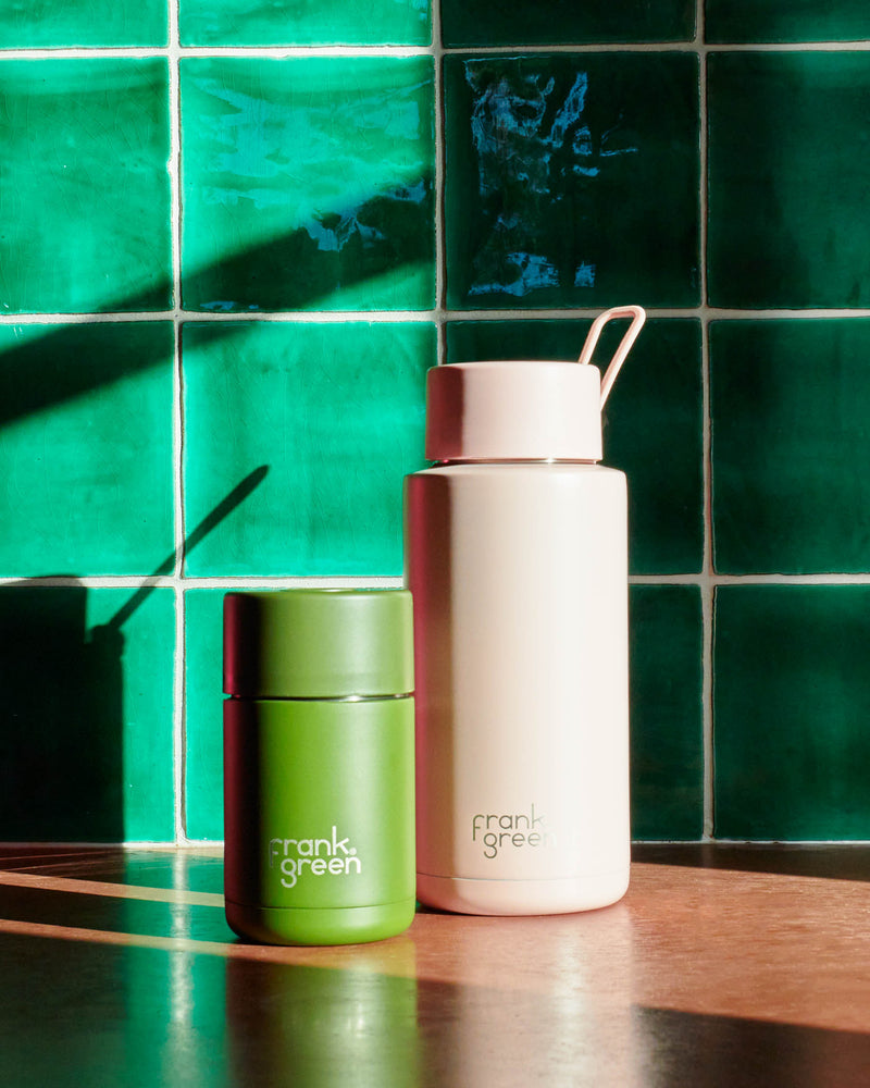 frank green Khaki Ceramic Reusable Cup with Push Button Lid - 10oz / 295ml