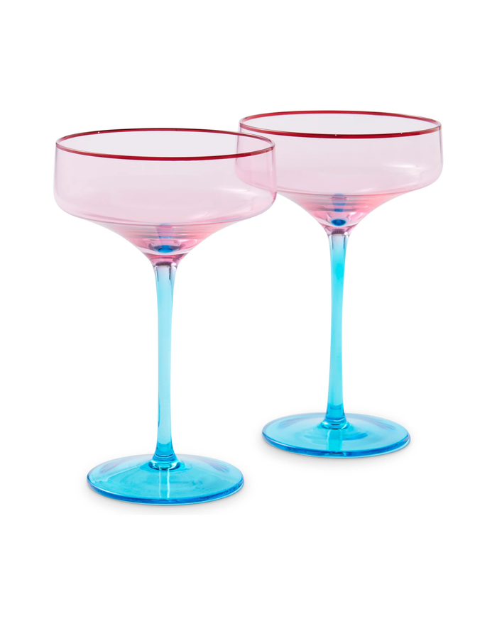 Rose With A Twist Margarita Glass 2P Set