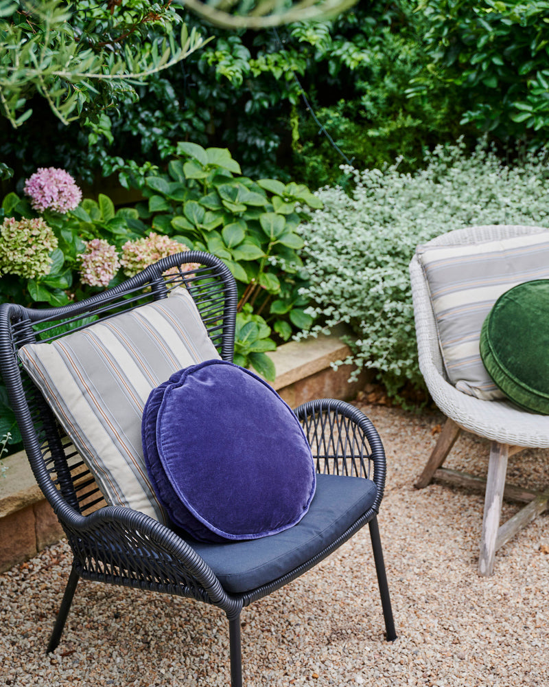 Navy Velvet Pea Cushion