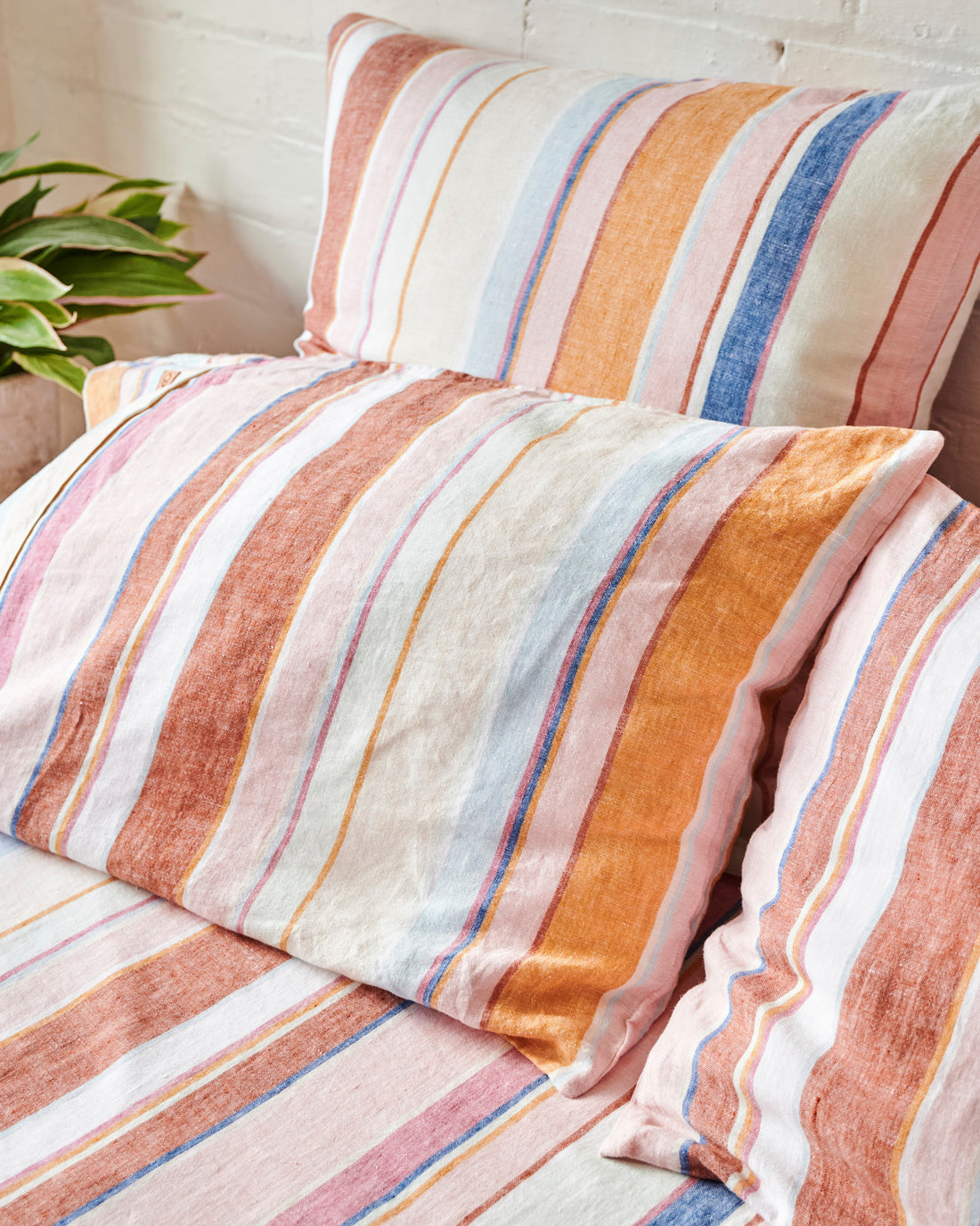 Jaipur Stripe Linen European Pillowcases