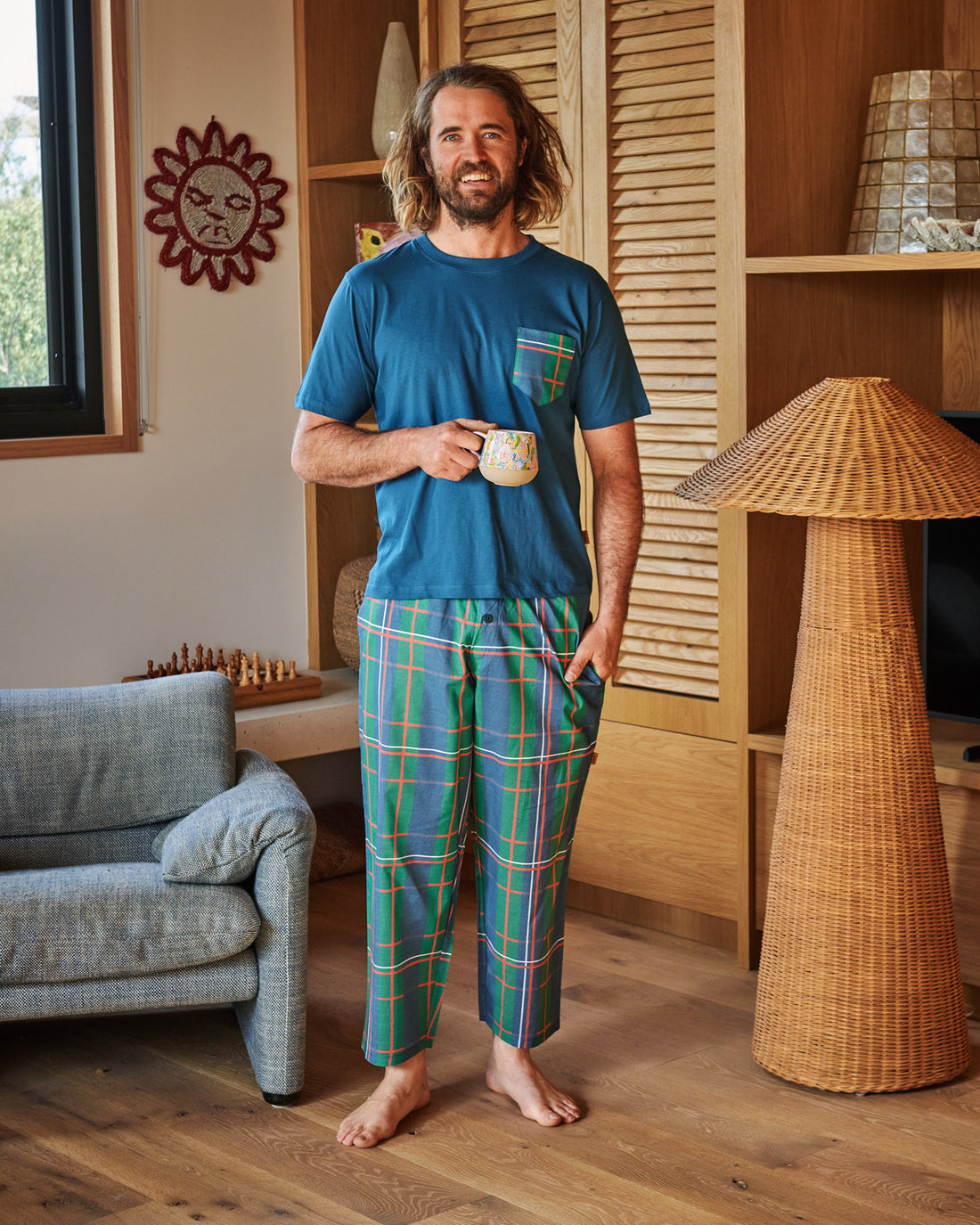 Tartan Fun Men's Organic Cotton Tee & Pant Pyjama Set