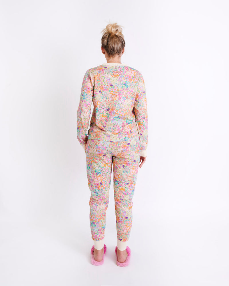 Little Bit Ditsy Organic Cotton Long Sleeve Pyjama Top & Slouch Pant Pyjama Set