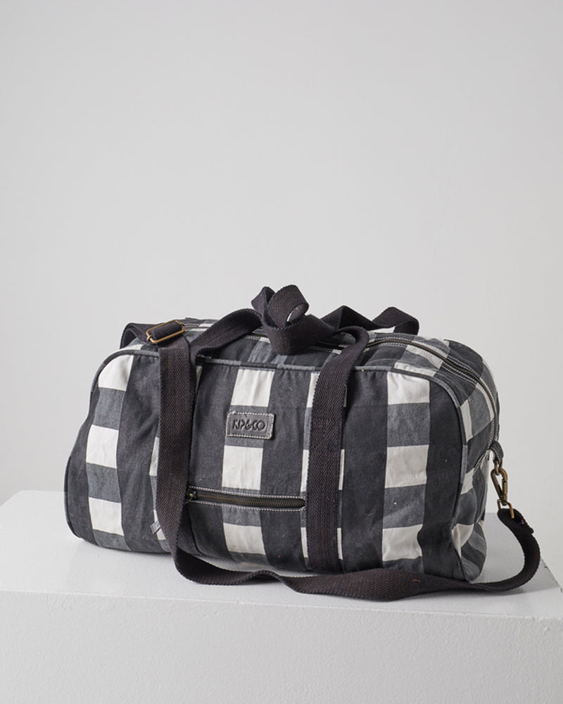 Black & White Gingham Duffle Bag
