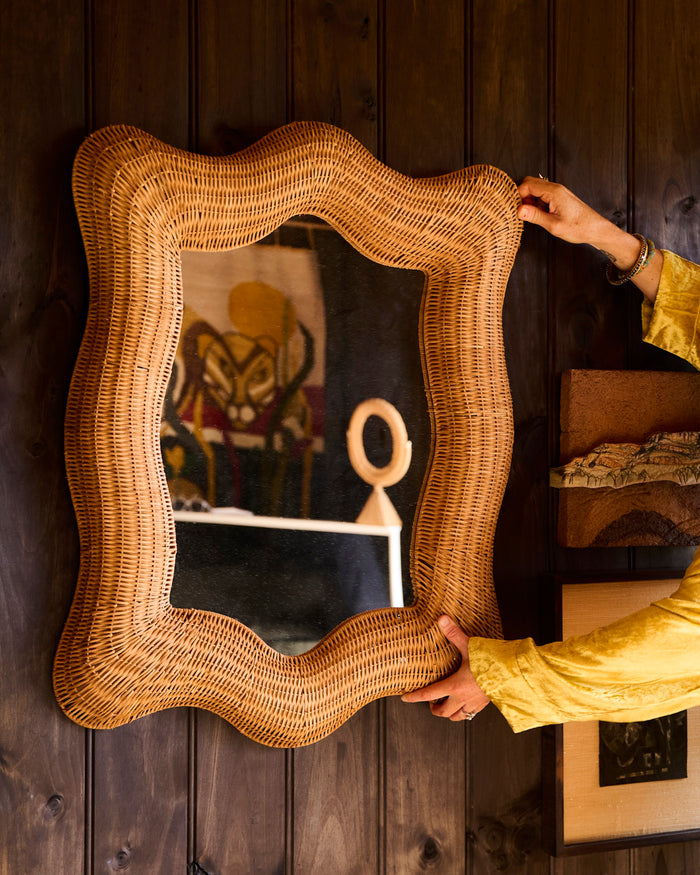 Genie Rattan Mirror