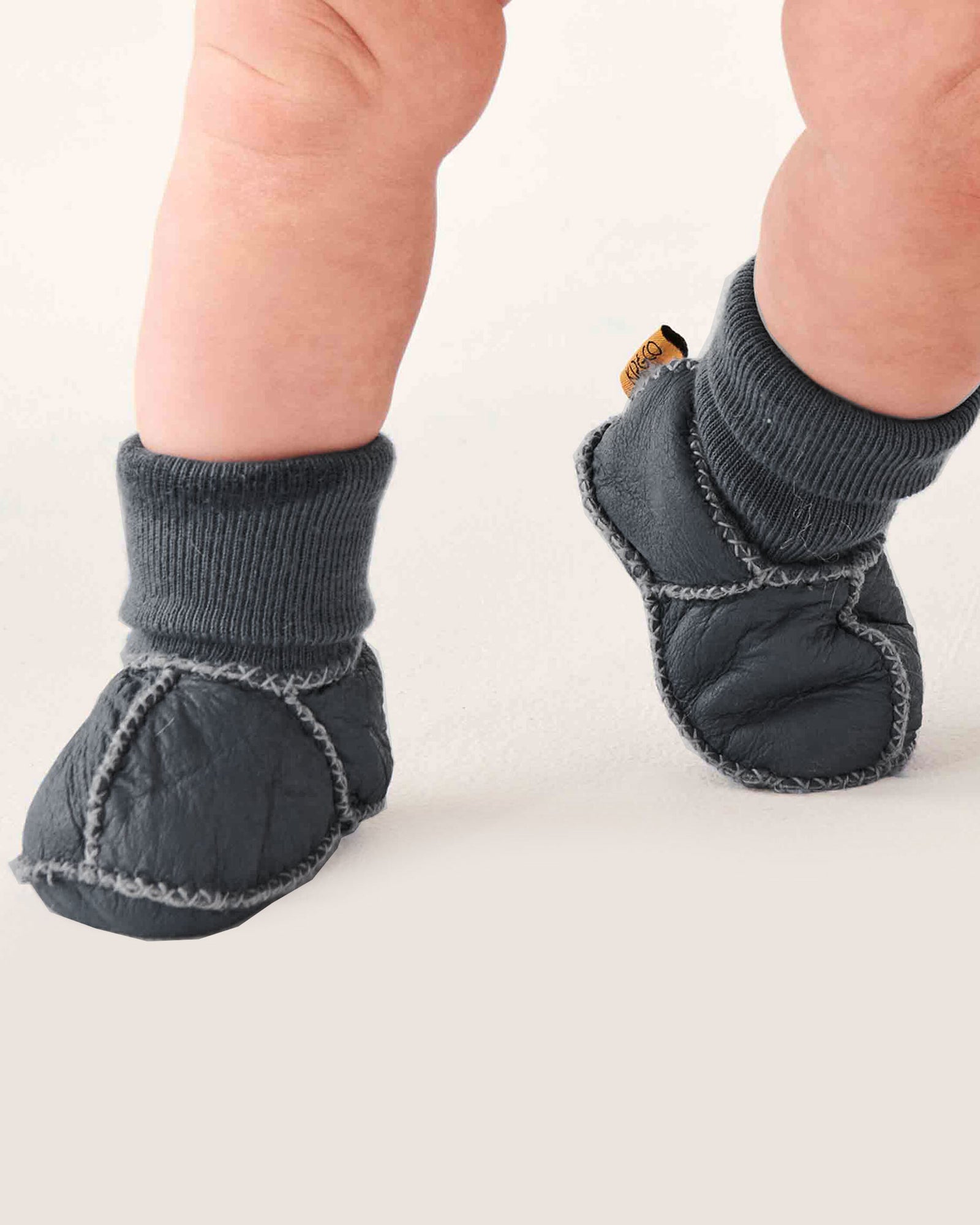 Dark Grey Baby Booties Kip Co