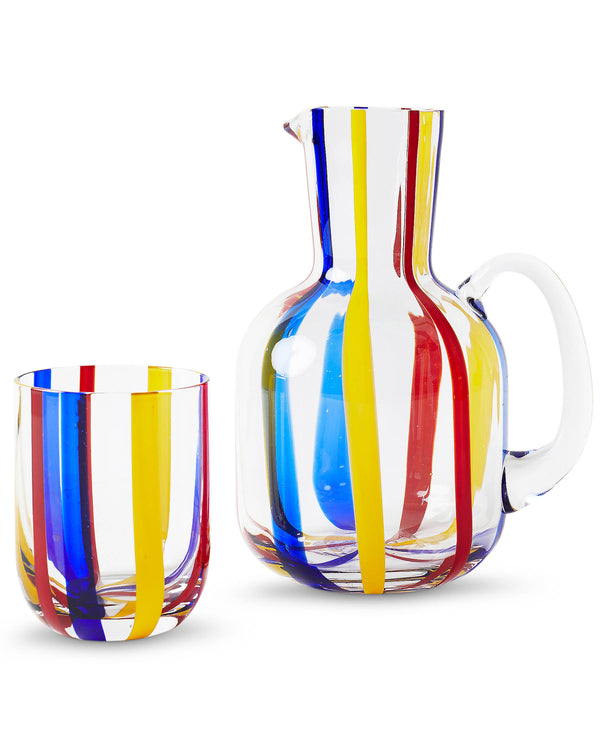 Island Stripe Carafe & Glass