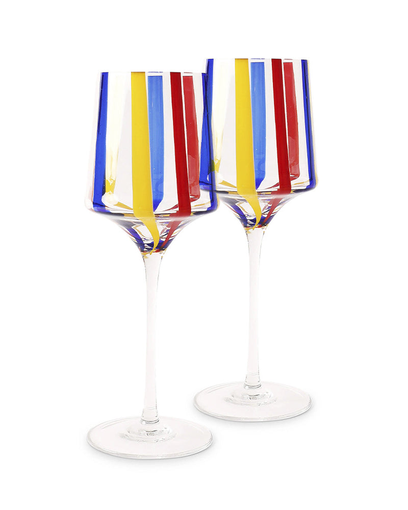 Island Stripe Vino Glass 2P Set