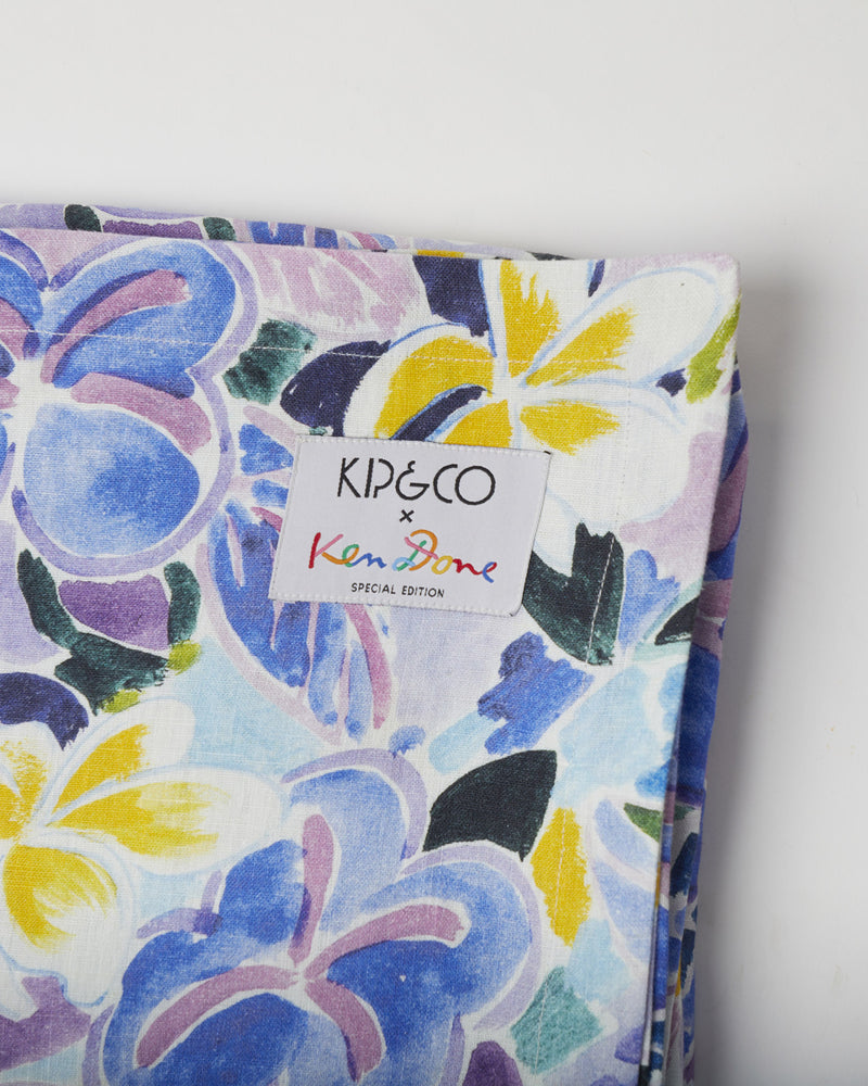 Kip&Co X Ken Done Frangipani Rectangular Linen Tablecloth