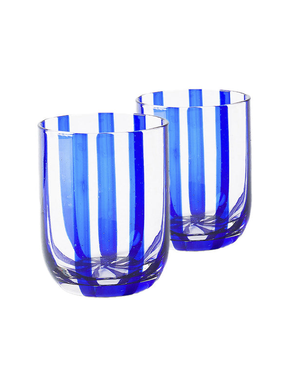 Mykonos Stripe Tumbler Glass 2P Set