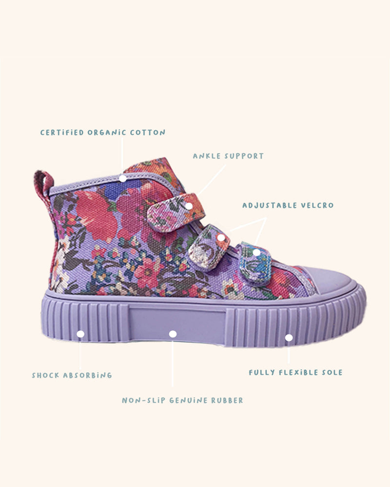 Piccolini x Kip&Co Forever Floral Lilac High Top Sneaker