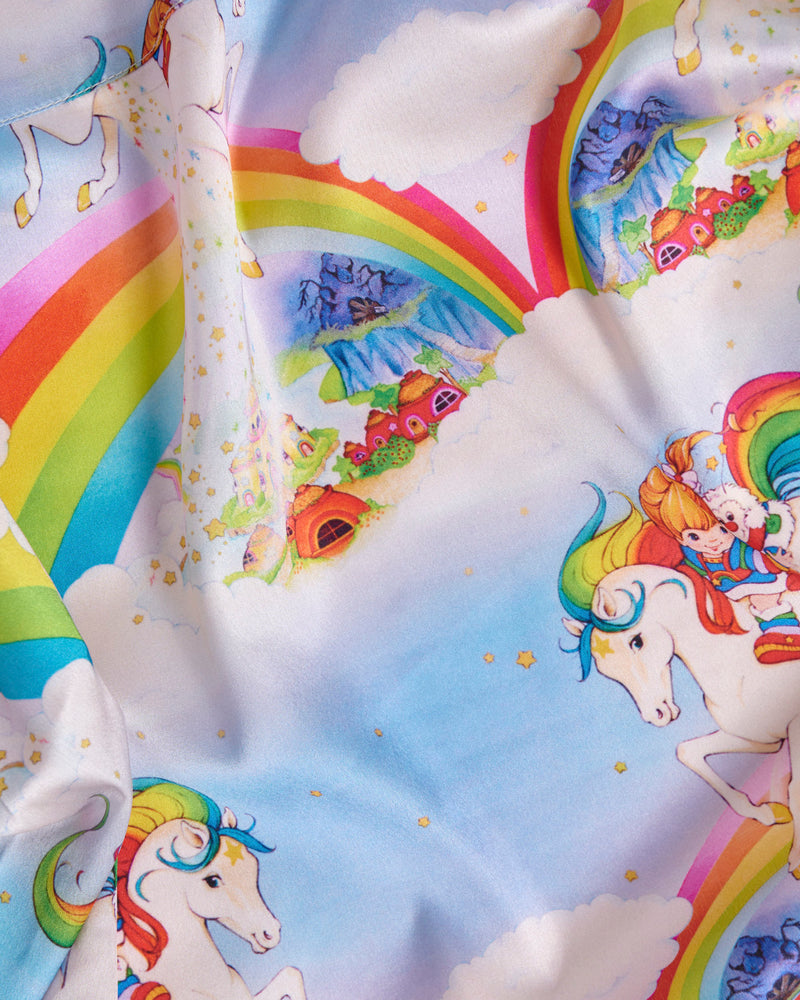 Kip&Co x Rainbow Brite Magic Sky Satin Adult Long Sleeve Shirt & Pant Pyjama Set