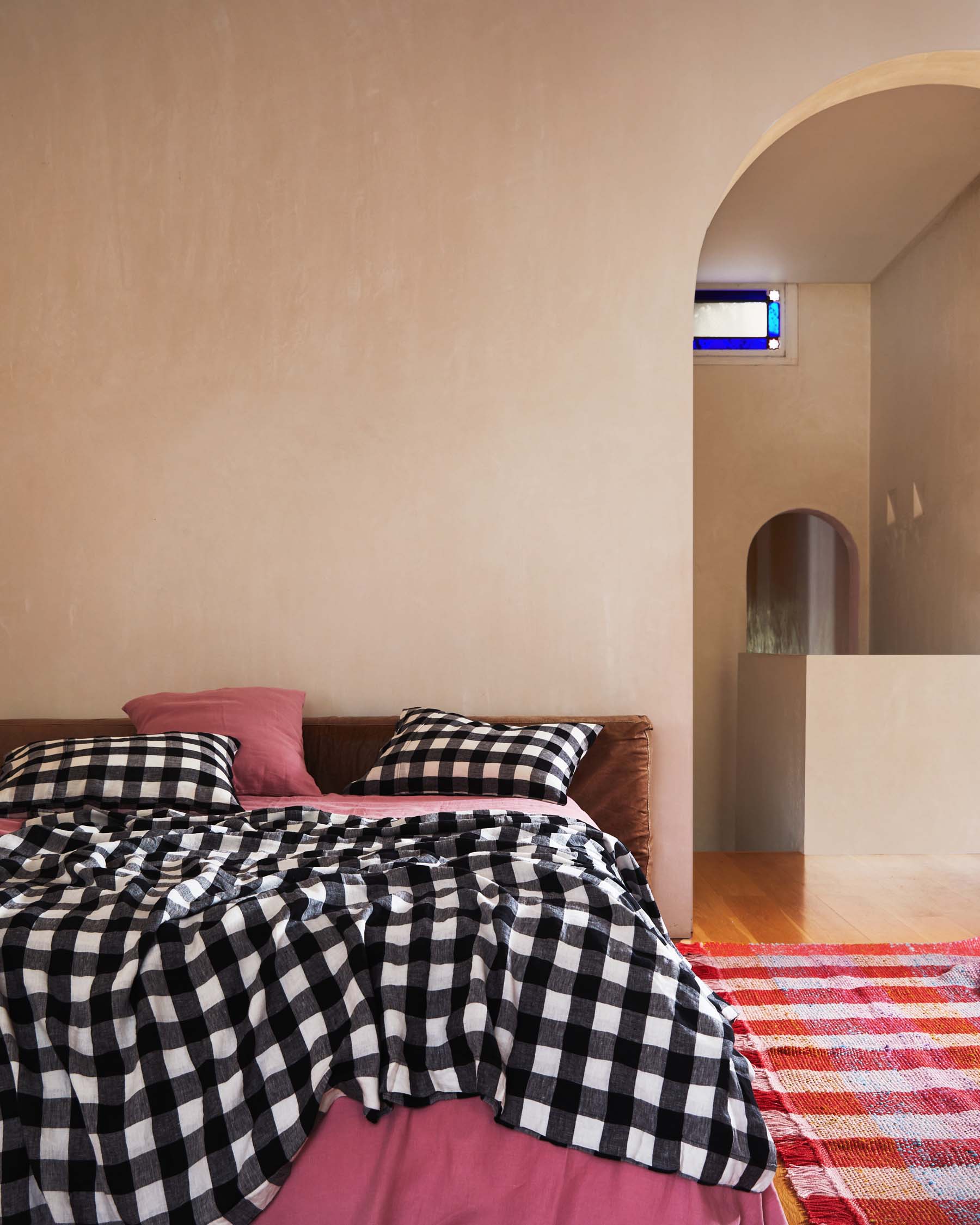 Black & White Gingham Linen Quilt Cover Kip&Co