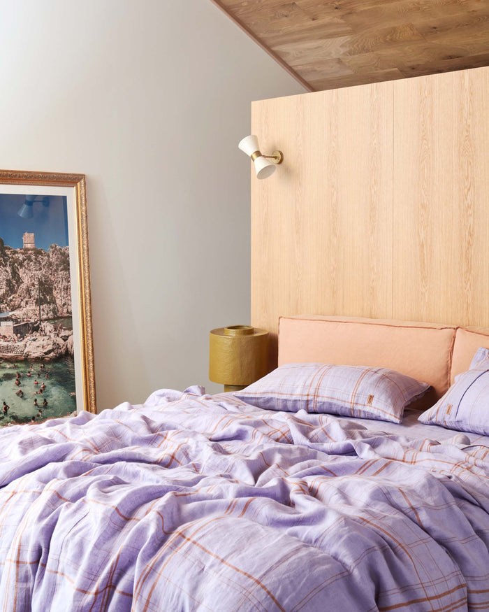 Santa Monica Tartan Linen Quilt Cover