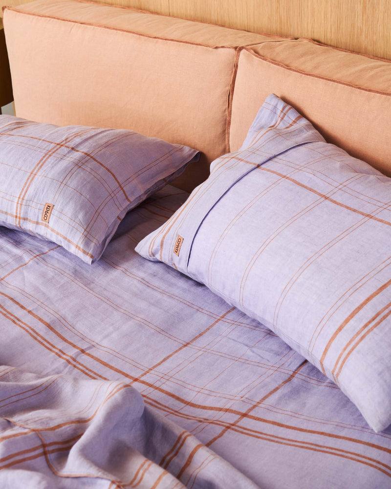 Santa Monica Tartan Linen Pillowcases
